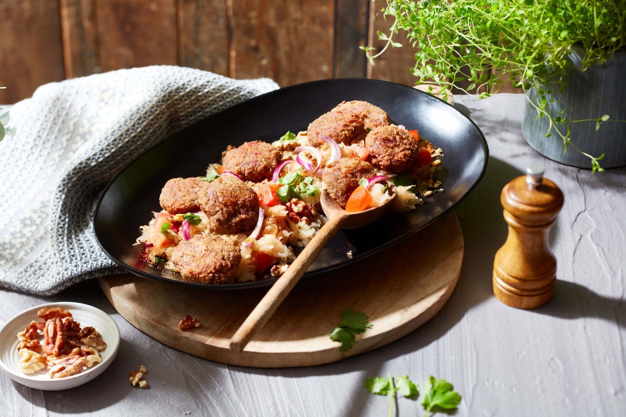 Kartoffelfalafel mit Sauerkrautsalsa