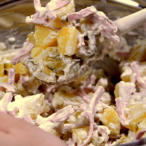 Tschechische Kartoffelsalatschnitten Kartoffelsalat zubereiten